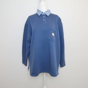 Vintage 90s Clever Shepherd blue collared sheep graphic sweatshirt M